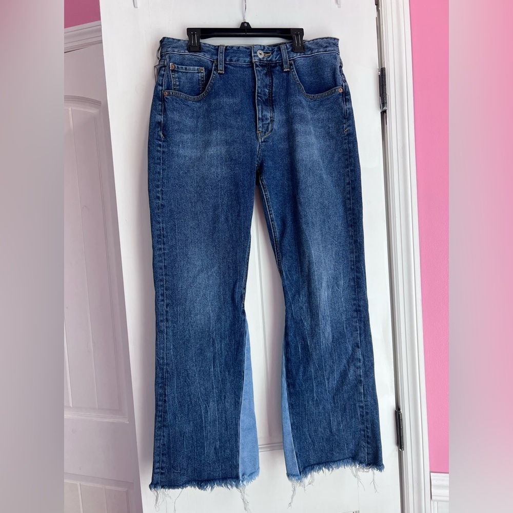 Pilcro and the Letterpress Wide Leg Blue Jeans Size 28 EUC